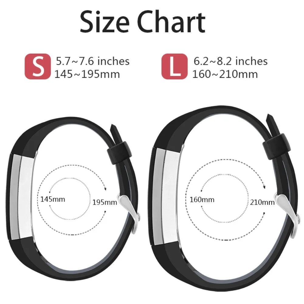 (Size XS) Fitbit Alta / Alta HR Replacement Silicone Bracelet Dual Color Size S (joint circumference: 130-210mm) - Black / White