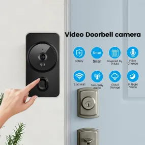 Smart Video Doorbell, Intelligent System Control, 2.4G Wireless Wifi For Home And Commercial Use, Punch-free APP Camera, Not Built-in Battery, Shipped Without Battery