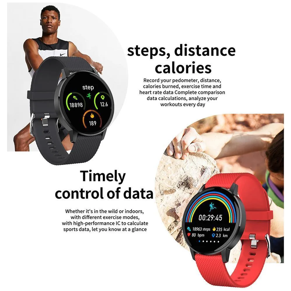 Smartwatch Heart Rate Monitor Fitness Tracker IP68 Waterproof For Android IOS