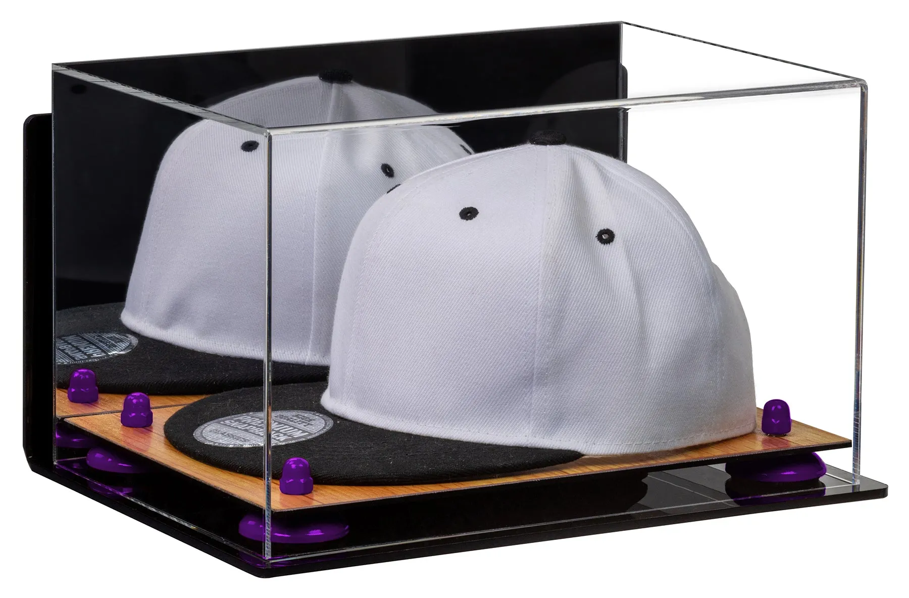 Snapback Hat or Baseball Cap Display Case -Mirror Wall Mount (A018/V40)