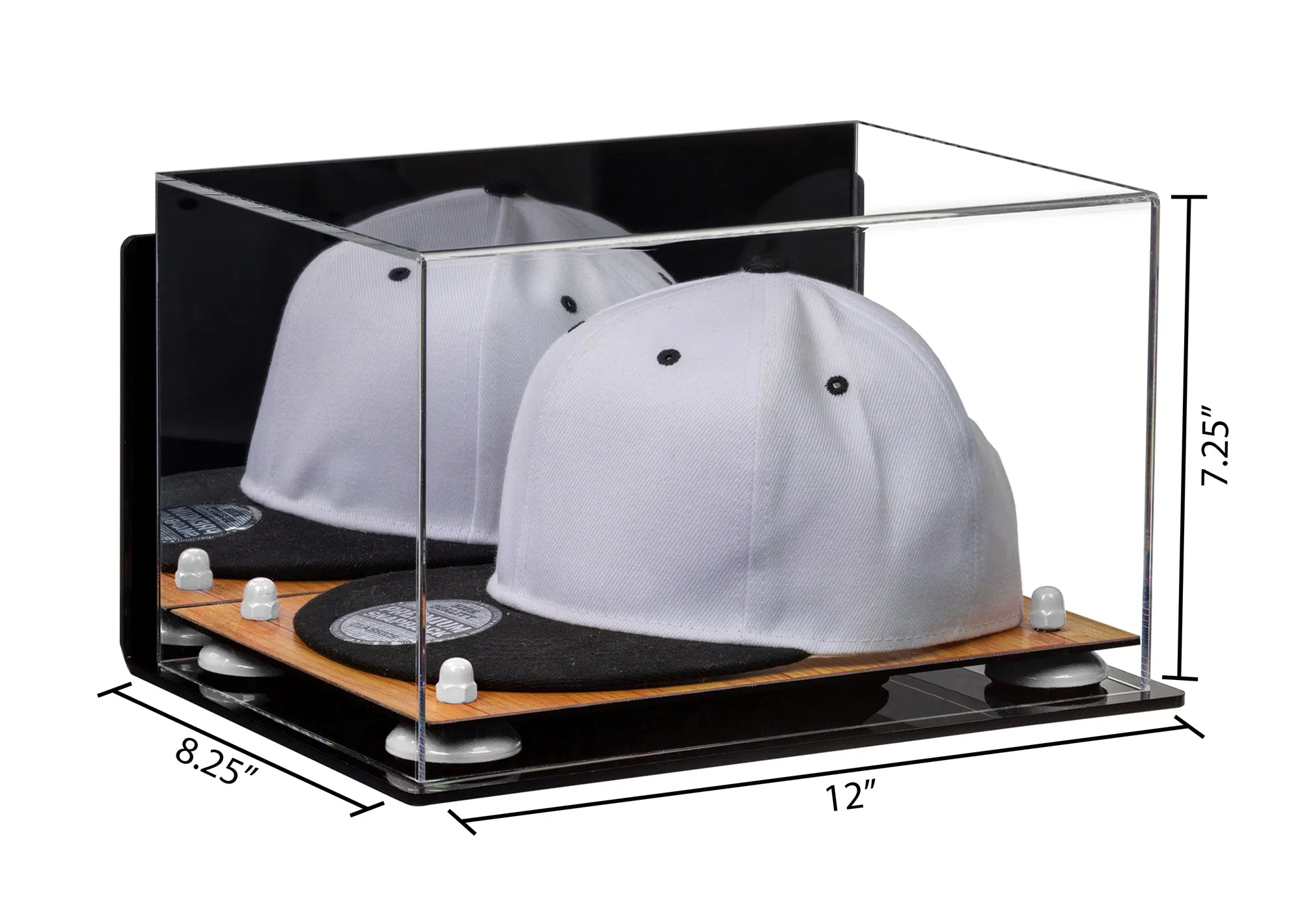 Snapback Hat or Baseball Cap Display Case -Mirror Wall Mount (A018/V40)