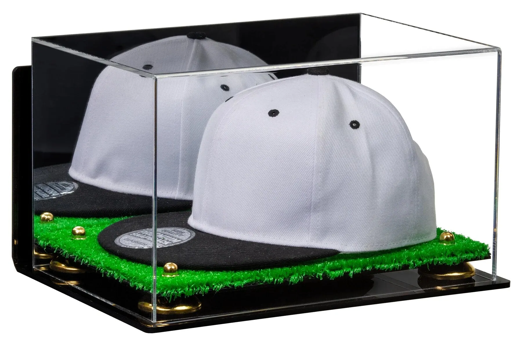 Snapback Hat or Baseball Cap Display Case -Mirror Wall Mount (A018/V40)