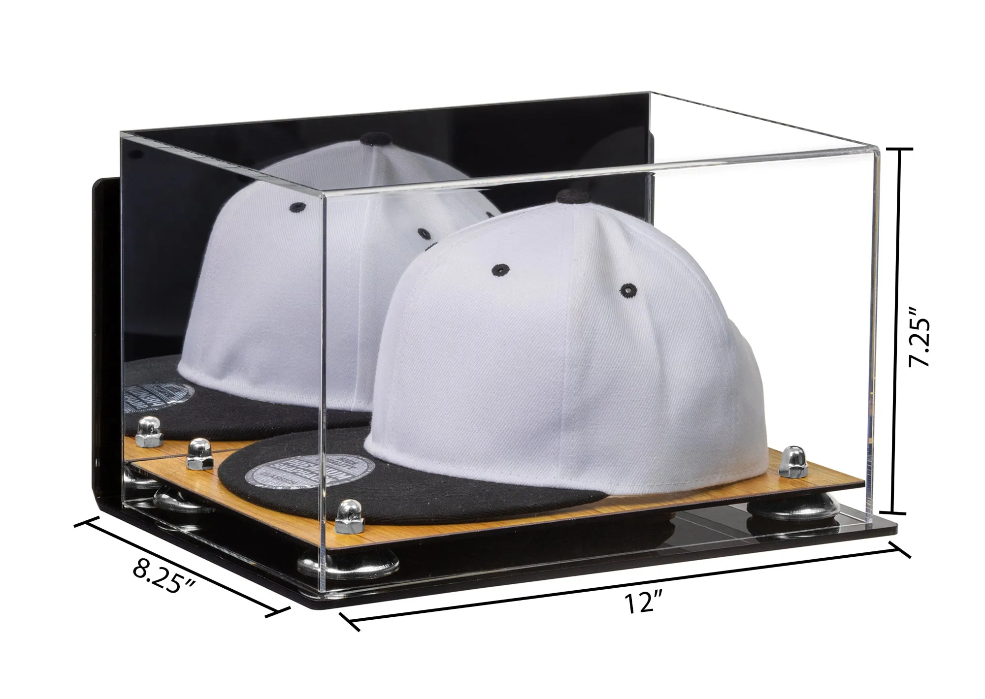 Snapback Hat or Baseball Cap Display Case -Mirror Wall Mount (A018/V40)