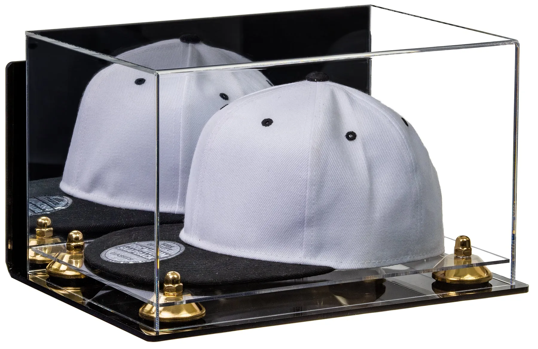 Snapback Hat or Baseball Cap Display Case -Mirror Wall Mount (A018/V40)