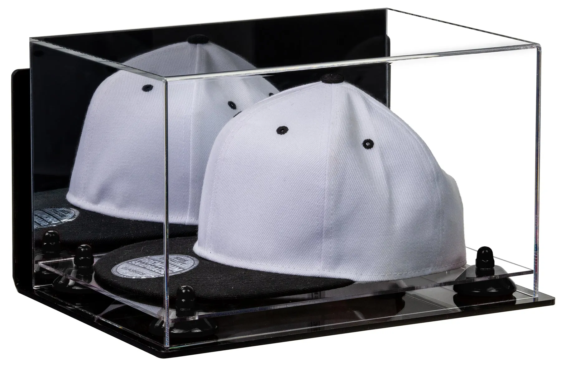 Snapback Hat or Baseball Cap Display Case -Mirror Wall Mount (A018/V40)