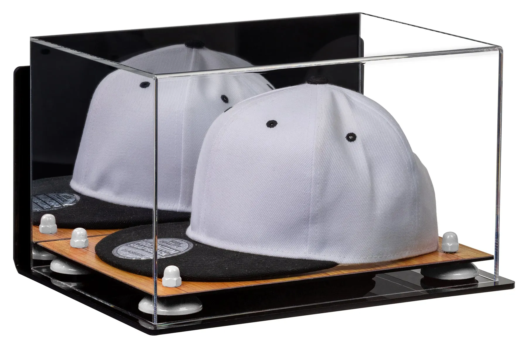 Snapback Hat or Baseball Cap Display Case -Mirror Wall Mount (A018/V40)