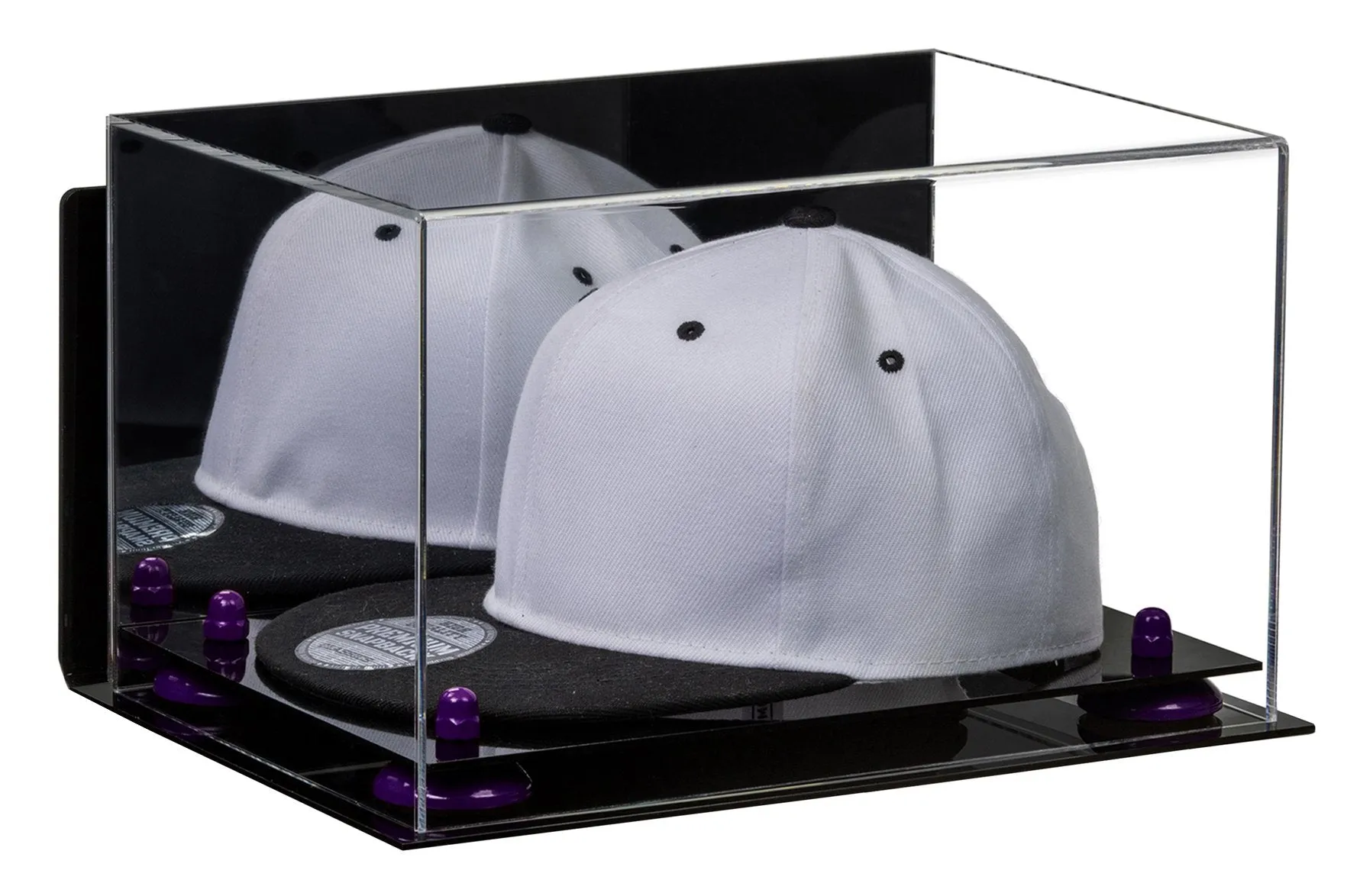 Snapback Hat or Baseball Cap Display Case -Mirror Wall Mount (A018/V40)