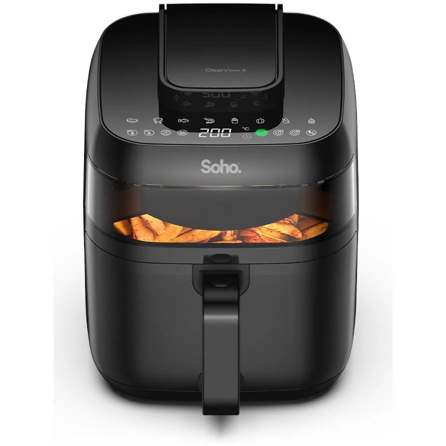 Soho 4L Air Fryer with Cooking Window & Digital Touch Control