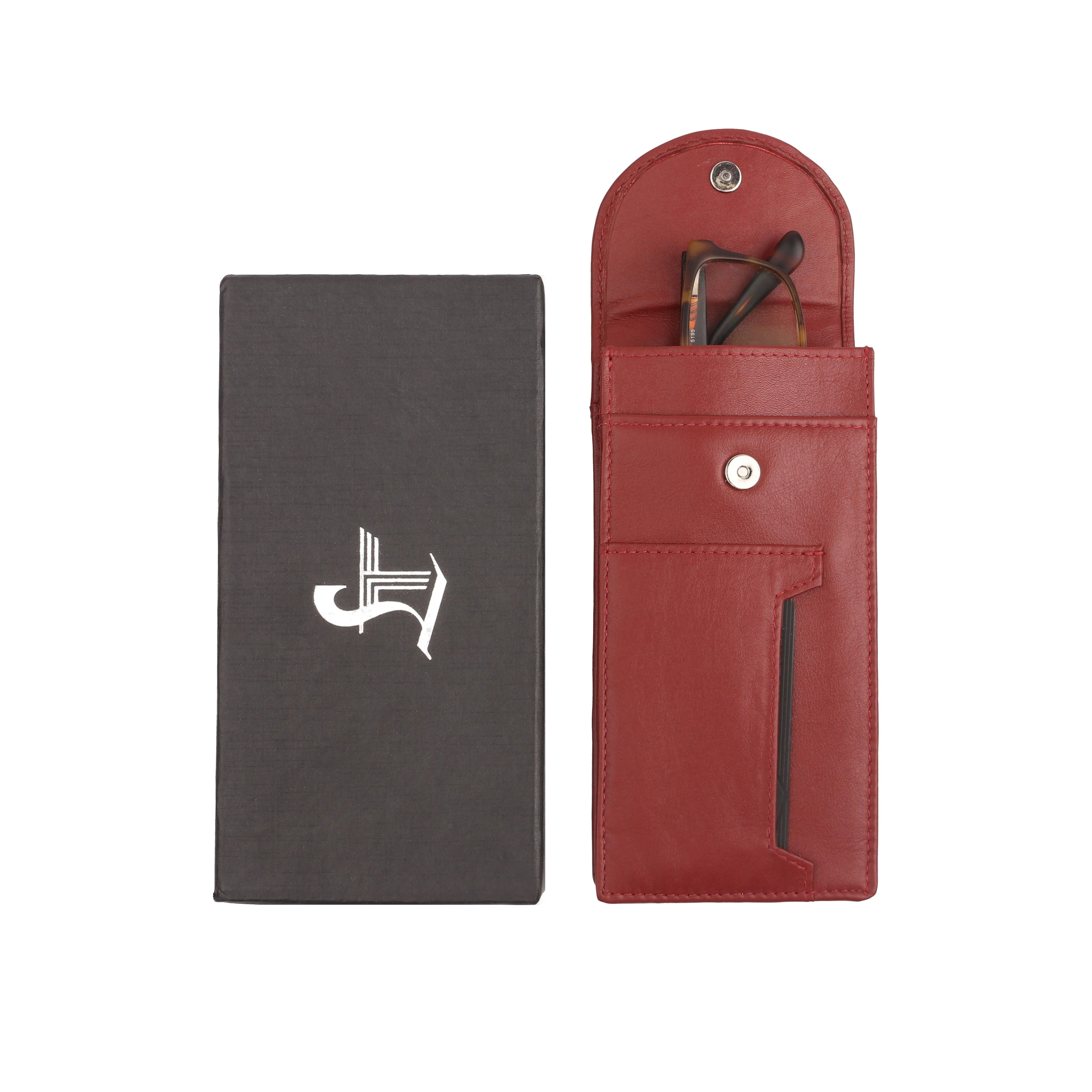 Spectacle Case IV | Leather Eyeglass Case | Goggle Case | Color: Cherry