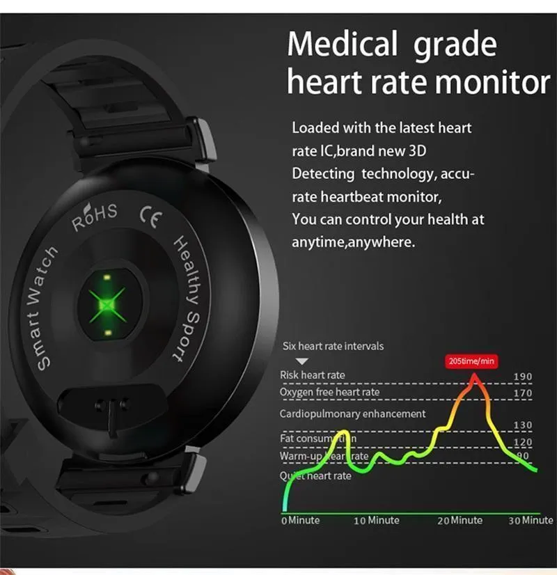 Sport Smart Watch with Blood Oxygen Heart Rate Blood Pressure Monitor Pedometer