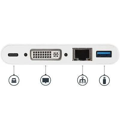 StarTech USB C Multiport Adapter DVI-D (Digital), GbE, USB-A Dock DKT30CDVPD (3 Years Manufacture Local Warranty In Singapore)