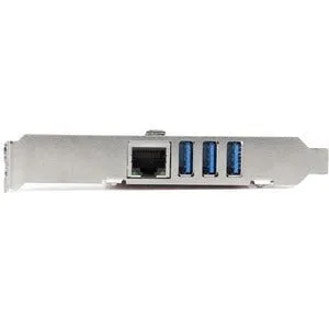 StarTech.com 3 Port PCI Express USB 3.0 Card   Gigabit Ethernet - PCI Express 2.0 - Plug-in Card - 3 USB Port(s) - 1 Network (RJ-45) Port(s) - 3 USB 3.0 Port(s) - PC, Linux