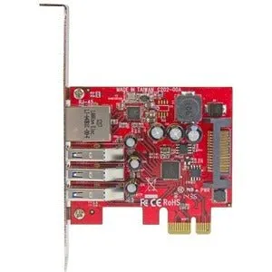 StarTech.com 3 Port PCI Express USB 3.0 Card   Gigabit Ethernet - PCI Express 2.0 - Plug-in Card - 3 USB Port(s) - 1 Network (RJ-45) Port(s) - 3 USB 3.0 Port(s) - PC, Linux