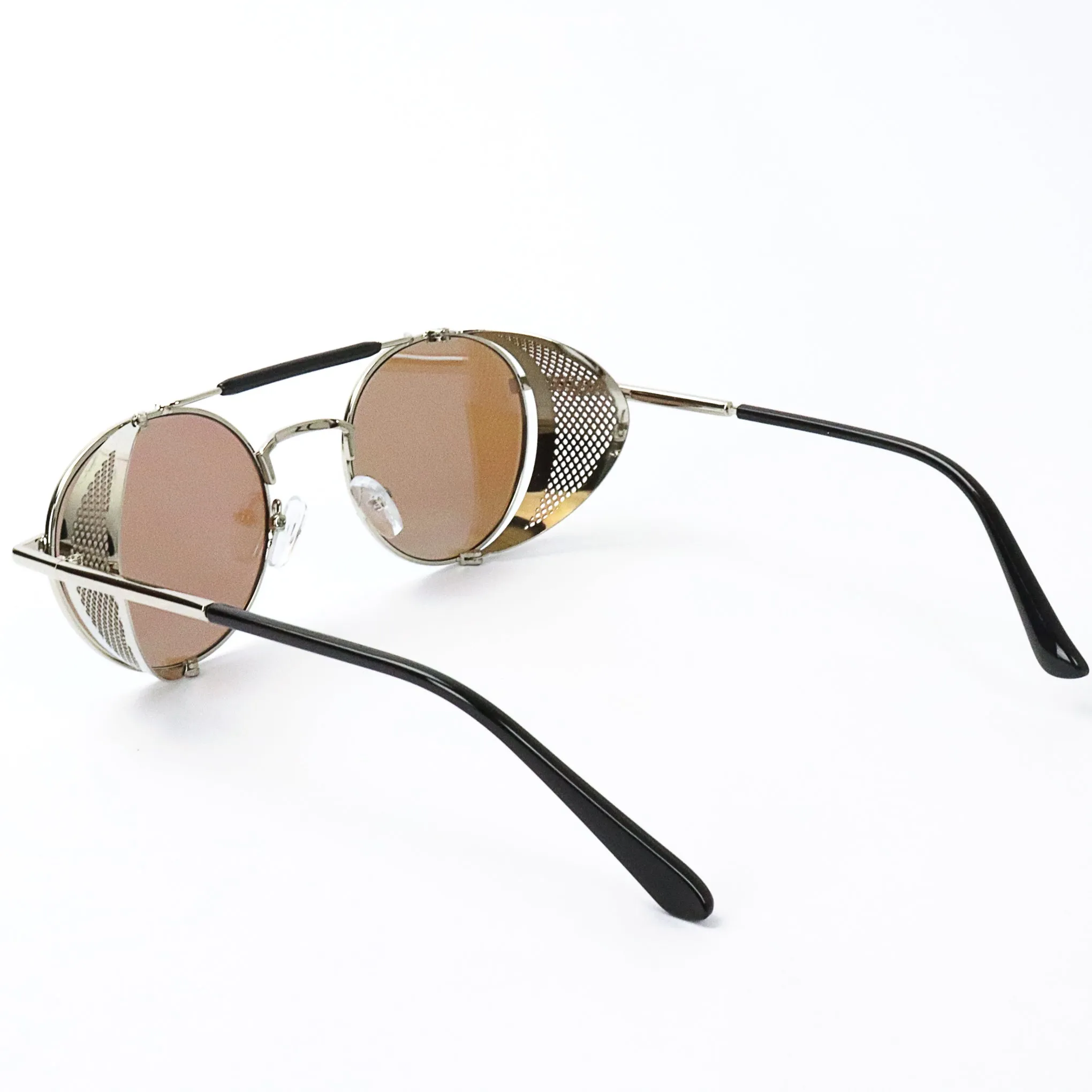 Steampunk Metal Sunglasses - Blue