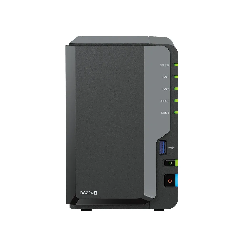 Synology DS224  NAS DiskStation 2-Bays with Quad Core CPU, 2GB Memory, 2-Bays NAS Data BackUp Storage