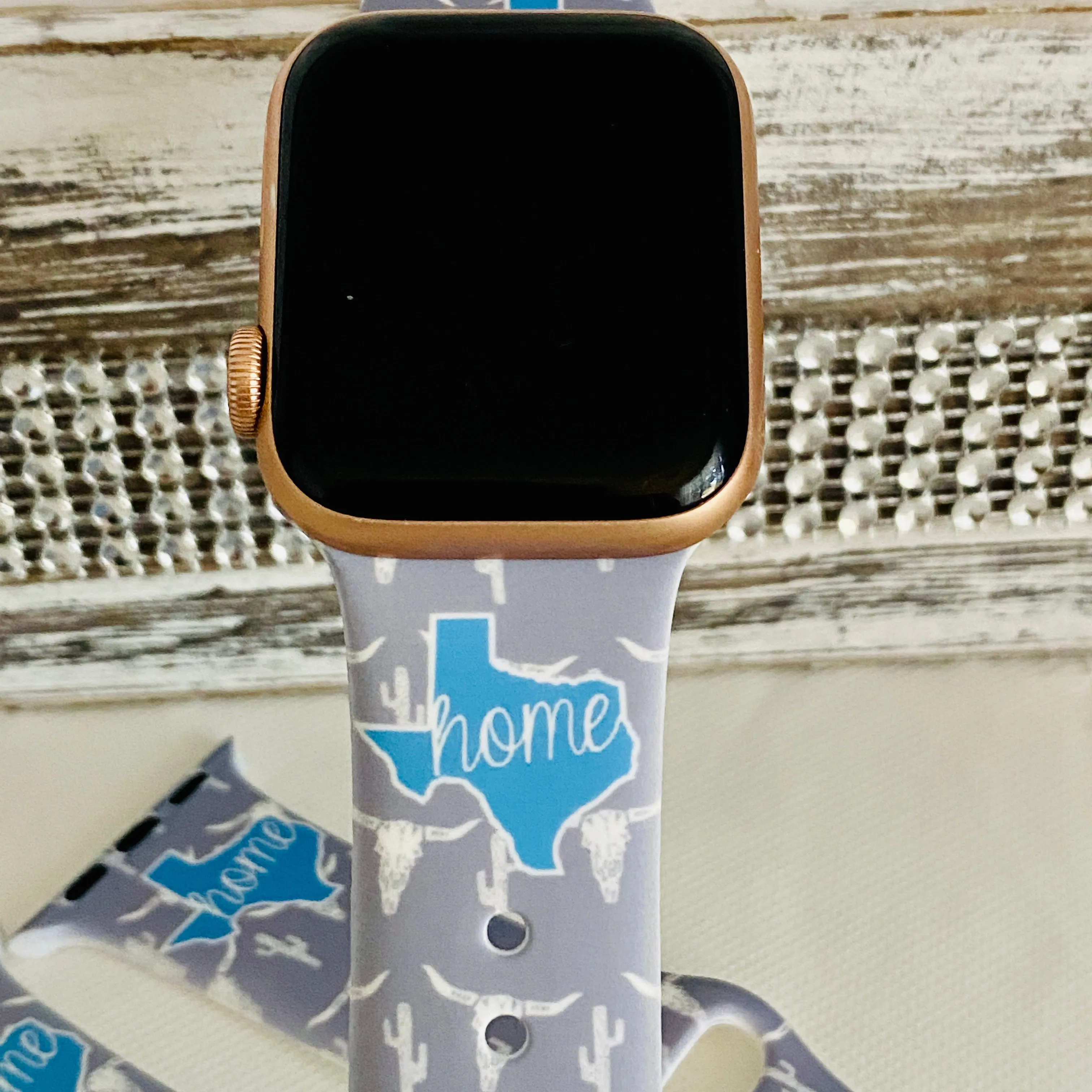 Texas Home Print Silicone Band For Apple Watch