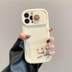 TSP57 Cute Phone Cases For iPhone 11, 12, 13, 14, and 15 Pro Max - 3D Smile Cartoon Design