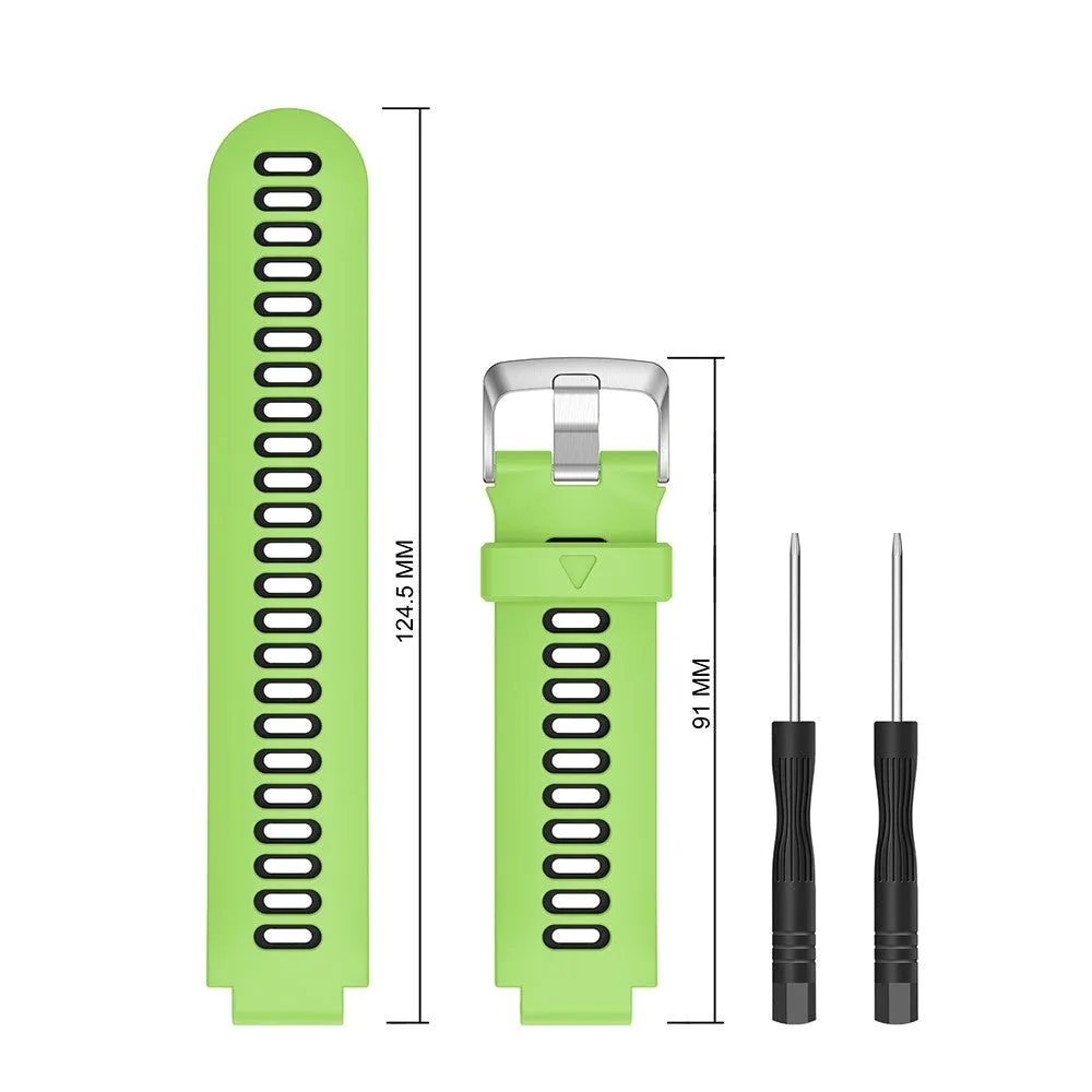 Universal Garmin 15mm Silikone Rem m. Værktøj - Grøn / Sort