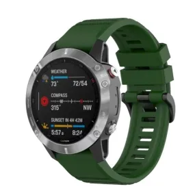 Universal Garmin 22mm QuickFit Riflet Silikone Rem - Army Grøn