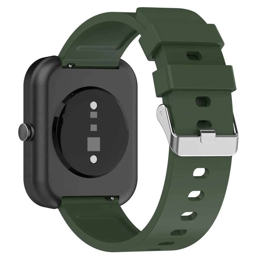 Universal Silikone Smartwatch Rem (20mm) m. Metal Spænde - Mørkegrøn