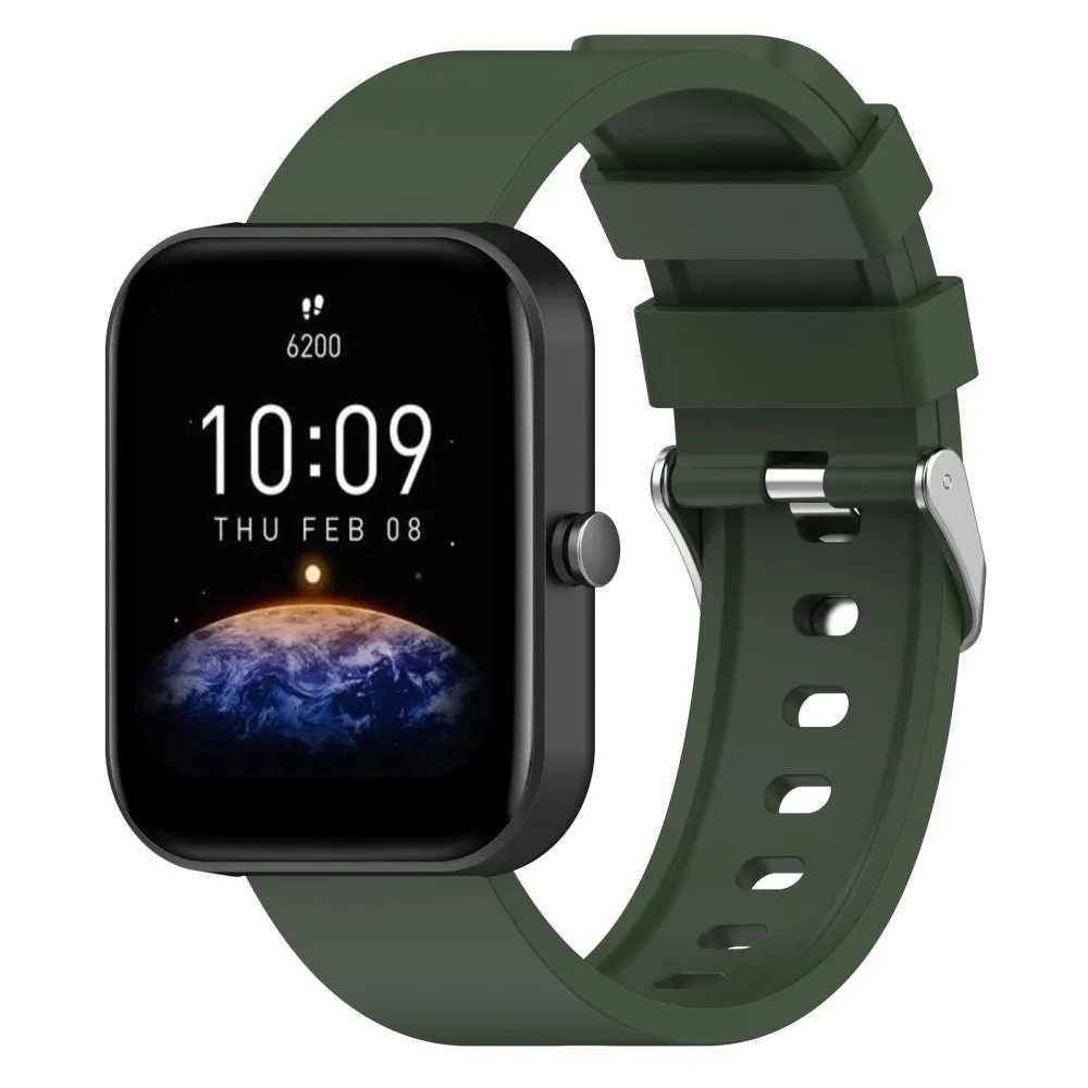 Universal Silikone Smartwatch Rem (20mm) m. Metal Spænde - Mørkegrøn