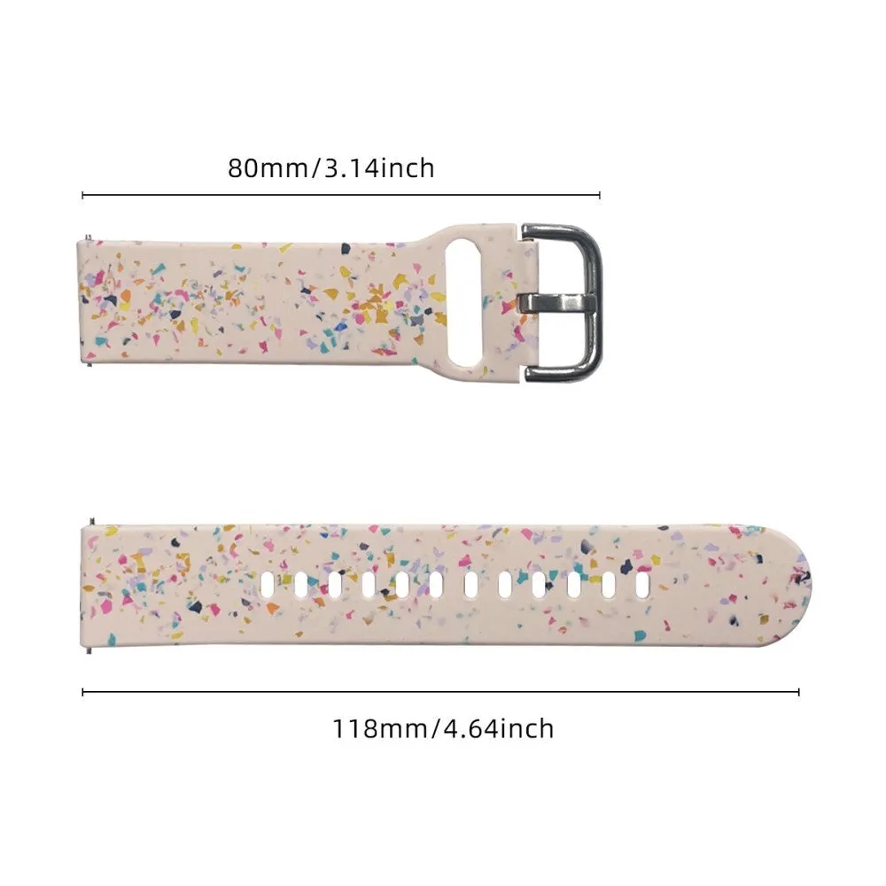 Universal Smartwatch Silikone Rem (20mm) m. Terrazzo Mønster - Lyserød