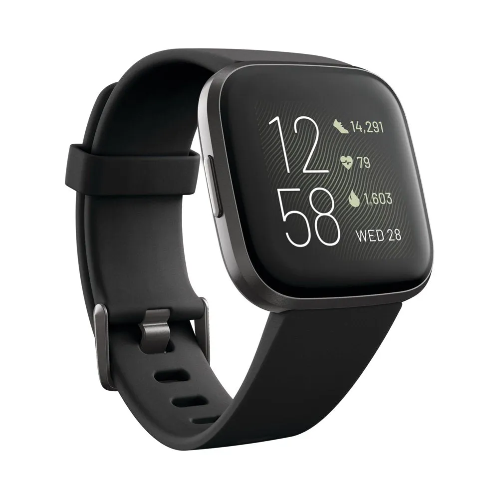 Versa 2 Health & Fitness Smartwatch - Black/Carbon Aluminum