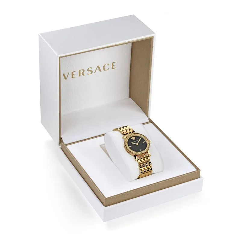 Versace Greca Glass Ladies Gold Watch VEU300621