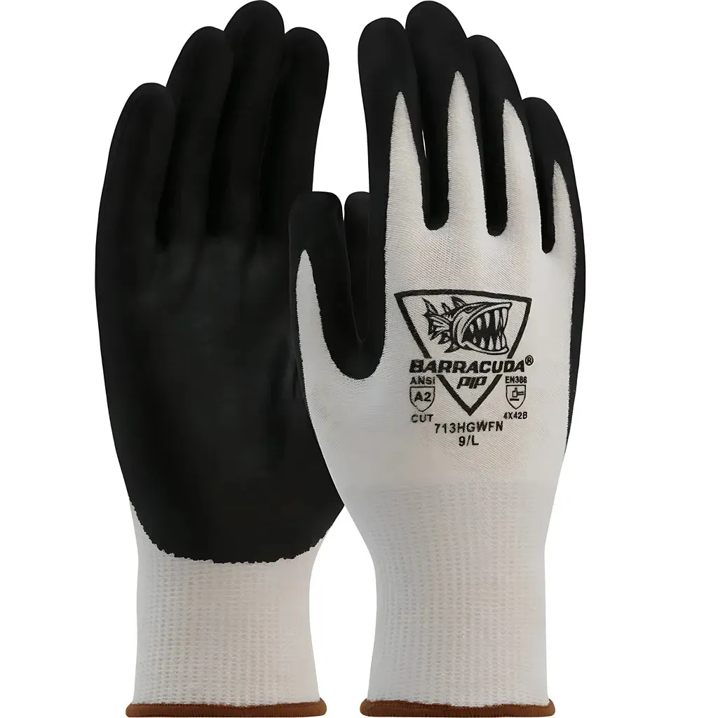 West Chester 713HGWFN/S Seamless Knit Polykor Blended Glove with Nitrile Coated Foam Grip on Palm & Fingers