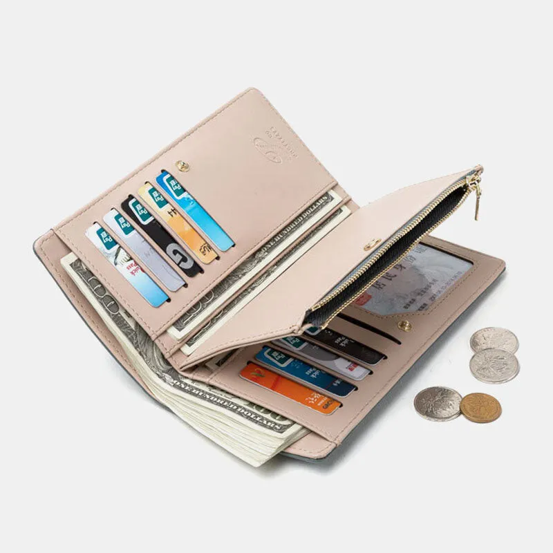 Women 10 Card Slots Long Wallet Purse Phone Bag