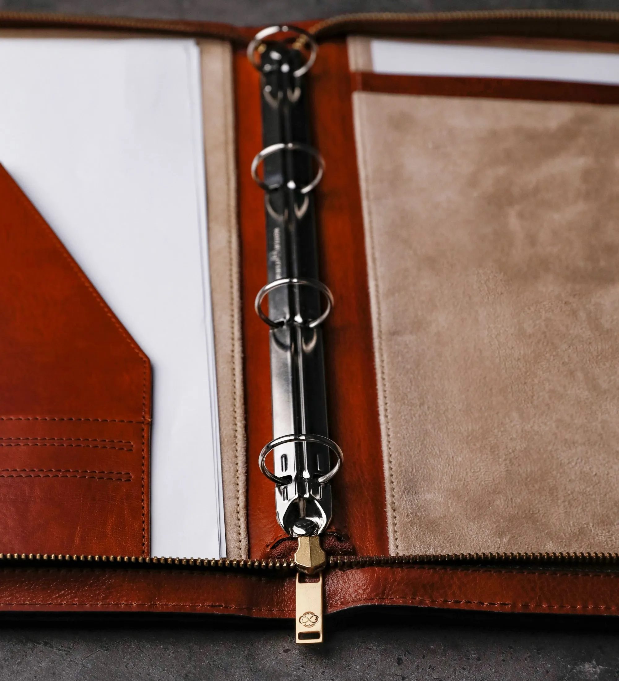 Womens Leather Portfolio with Binder - Joy in the Morning