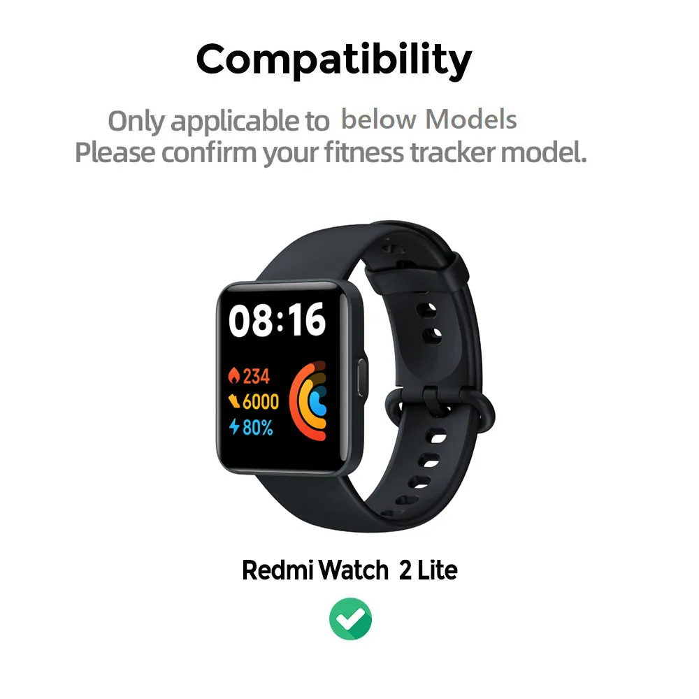 Xiaomi Redmi Watch 2 Lite Band   Watch Case| Silicone Straps Wristband Sport Band |  Black