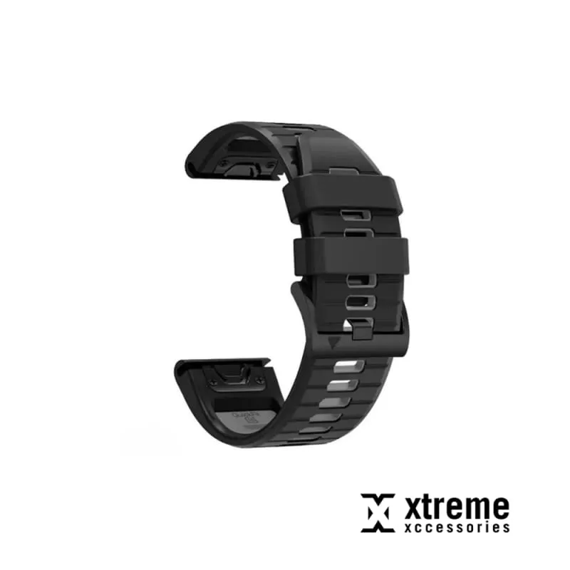 Xtreme Xccessories QuickFit 26mm Silicon Watch Band | Black | Strap - for Garmin