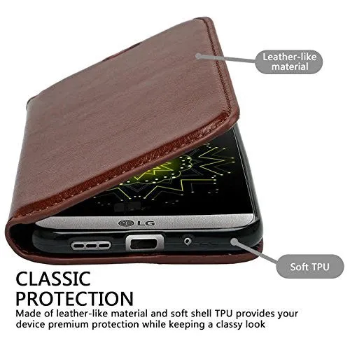 ZTE Majesty Pro, Majesty Pro Plus, Tempo Cover, Pu Leather Magnetic Fold[Kickstand] Wallet Case with ID & Card Slots - Brown